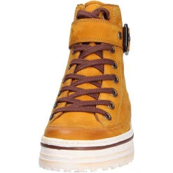 Paul Green Damen Sportiver Schnürschuh/Sneaker Sneakers Low - Gelb -Weiche Schuhe 12266095 06