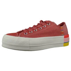 Converse Chucks Plateau Pink 564995C Chuck Taylor All Star Rainbow - OX Coastal Pink Light Redwood Sneakers Low - Pink -Weiche Schuhe 12766189 07