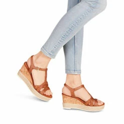 Marco Tozzi Sandalette Keilsandaletten - Braun -Weiche Schuhe 14421398 06