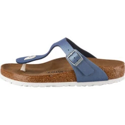 Birkenstock Gizeh Icy Metallic Komfort-Pantoletten Weit - Blau 11 Birkenstock Gizeh Icy Metallic Komfort-Pantoletten Weit - Blau -Weiche Schuhe 15007717 03