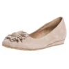 Tamaris 1-22119-24 341 Damen Taupe Beige Leder Ballerina Mit TOUCH-IT Sohle Klassische Ballerinas - Beige -Weiche Schuhe 15625849 01