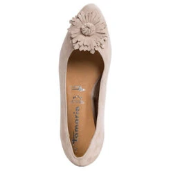 Tamaris 1-22119-24 341 Damen Taupe Beige Leder Ballerina Mit TOUCH-IT Sohle Klassische Ballerinas - Beige -Weiche Schuhe 15625849 04