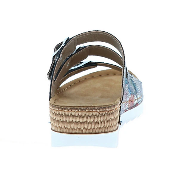 Damen Pantoletten Slipper Blumenmuster Blau/mehrfarbig - Blau 4 Damen Pantoletten Slipper Blumenmuster Blau/mehrfarbig - Blau – Bild 2