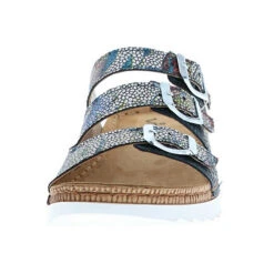 Damen Pantoletten Slipper Blumenmuster Blau/mehrfarbig - Blau 12 Damen Pantoletten Slipper Blumenmuster Blau/mehrfarbig - Blau -Weiche Schuhe 15656688 04