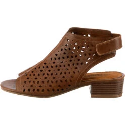 Schaftsandaletten Mit Klettverschluss - Cognac -Weiche Schuhe 17605211 03