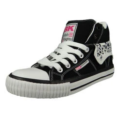 British Knights Damen High Sneaker Roco B47-3703-02 Schwarz Black/Zebra Textil Sneakers Low - Schwarz