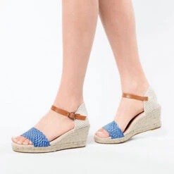 Keilsandaletten - Blau-kombi -Weiche Schuhe 19453670 02