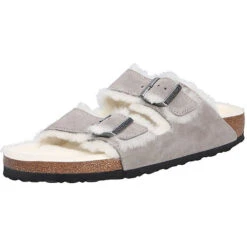 Birkenstock Damen Tieffußbett Pantolette Komfort-Pantoletten - Grau