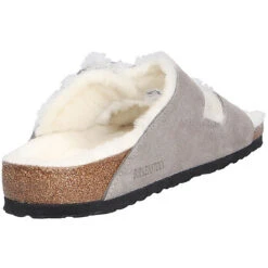 Birkenstock Damen Tieffußbett Pantolette Komfort-Pantoletten - Grau -Weiche Schuhe 19877161 04