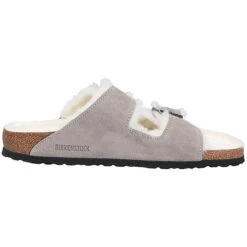 Birkenstock Damen Tieffußbett Pantolette Komfort-Pantoletten - Grau -Weiche Schuhe 19877161 05
