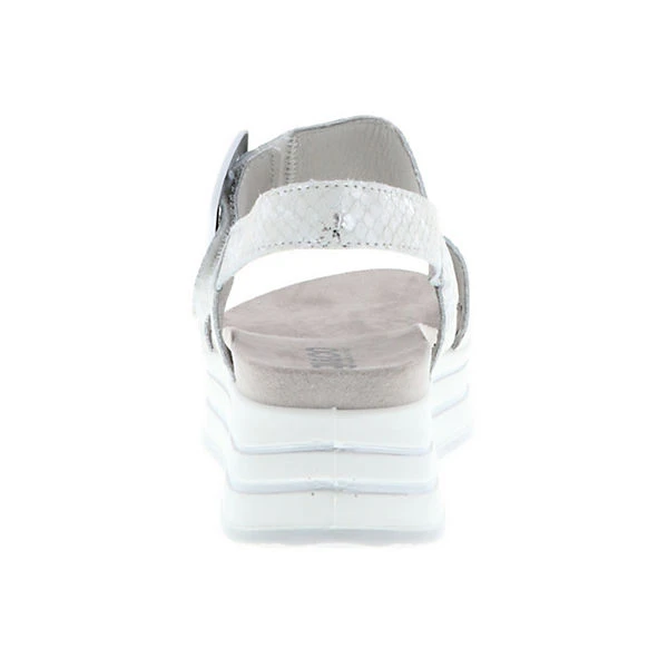 IgI&Co Damen Sandaletten Sandalen Riemen Klettverschluss Plateau Slingback Silber/grau/weiß - Silber 4 IgI&Co Damen Sandaletten Sandalen Riemen Klettverschluss Plateau Slingback Silber/grau/weiß - Silber – Bild 2