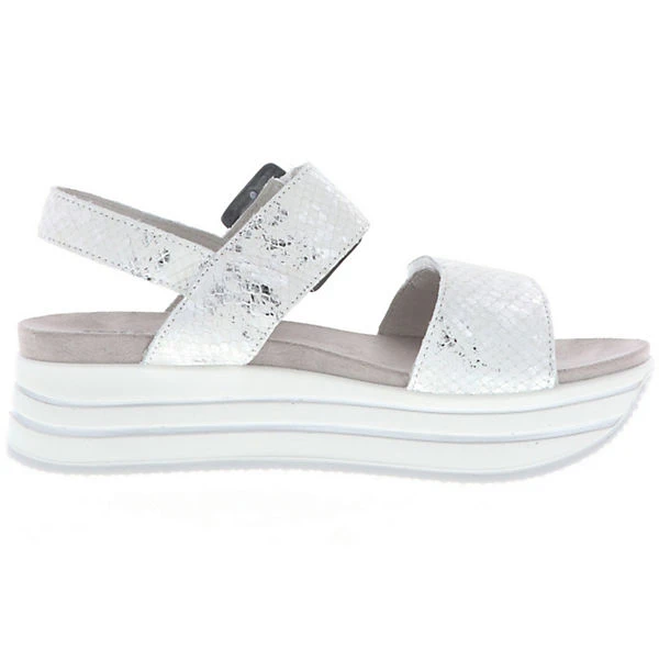 IgI&Co Damen Sandaletten Sandalen Riemen Klettverschluss Plateau Slingback Silber/grau/weiß - Silber 8 IgI&Co Damen Sandaletten Sandalen Riemen Klettverschluss Plateau Slingback Silber/grau/weiß - Silber – Bild 6