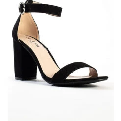 Quadratische Peeptoe-Heels CLAUDIA Schaftsandaletten - Schwarz -Weiche Schuhe 22052149 03