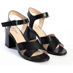 Sandalen Mit Eckigem Absatz CORDELIA Schaftsandaletten - Schwarz -Weiche Schuhe 22054578 02