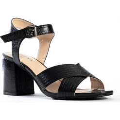 Sandalen Mit Eckigem Absatz CORDELIA Schaftsandaletten - Schwarz -Weiche Schuhe 22054578 03
