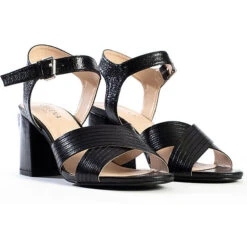 Sandalen Mit Eckigem Absatz CORDELIA Schaftsandaletten - Schwarz -Weiche Schuhe 22054578 08
