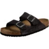 Birkenstock Arizona Veloursleder Weichbettung Pantoletten Normal - Dunkelgrau -Weiche Schuhe 24681662 01