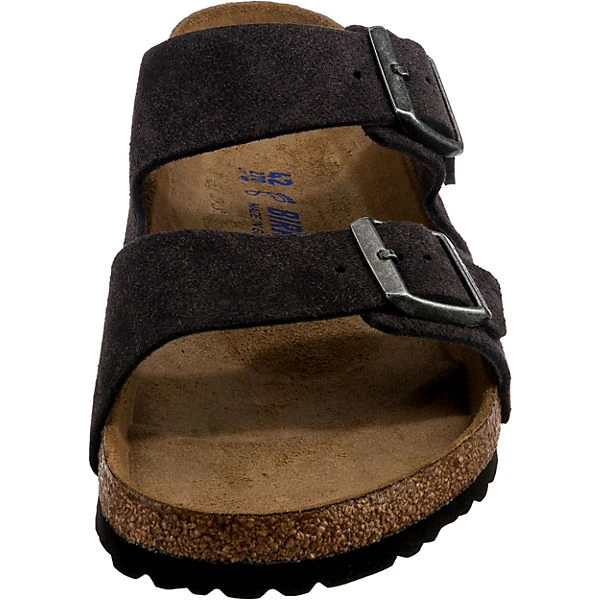 Birkenstock Arizona Veloursleder Weichbettung Pantoletten Normal - Dunkelgrau 5 Birkenstock Arizona Veloursleder Weichbettung Pantoletten Normal - Dunkelgrau – Bild 3