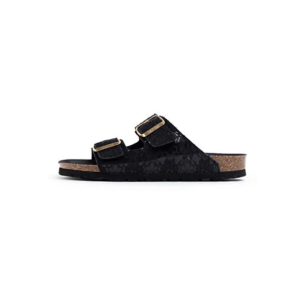 Pantoletten Atlas Textil Pantoletten - Schwarz 3 Pantoletten Atlas Textil Pantoletten - Schwarz