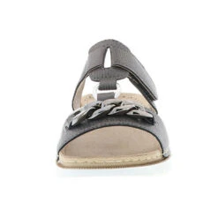 Inblu Damen Pantoletten Slipper Kettenapplikation Anthrazit/silber - Anthrazit -Weiche Schuhe 26753984 04