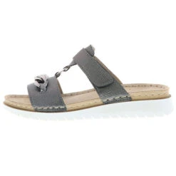 Inblu Damen Pantoletten Slipper Kettenapplikation Anthrazit/silber - Anthrazit -Weiche Schuhe 26753984 05