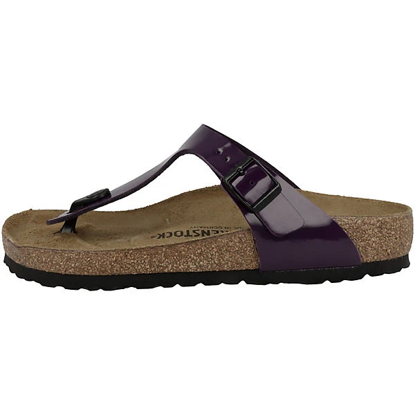 Birkenstock Gizeh Birko-Flor Lack Normal Zehensandale Damen Zehentrenner - Lila 3 Birkenstock Gizeh Birko-Flor Lack Normal Zehensandale Damen Zehentrenner - Lila