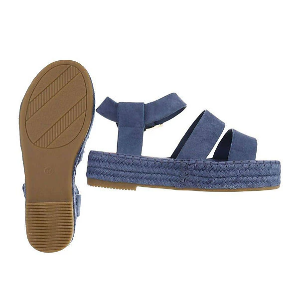 Plateausandaletten Schnalle, Flach, Riemen 4 Plateausandaletten Schnalle, Flach, Riemen – Bild 2