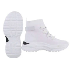 Sneakers High Lochschnürung, Flach, - Weiß -Weiche Schuhe 29239621 02