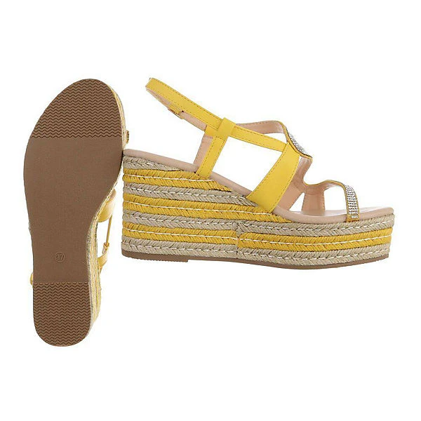 Plateausandaletten Schnalle, Keilabsatz/Wedge, Strass 4 Plateausandaletten Schnalle, Keilabsatz/Wedge, Strass – Bild 2