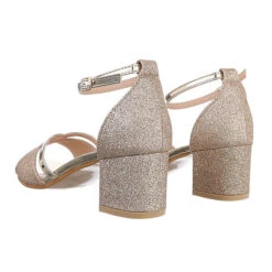 Sandalen & Sandaletten Schnalle, Blockabsatz, Metallisch, Riemen -Weiche Schuhe 29345184 03