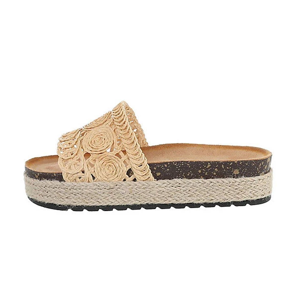 Plateausandaletten , Flach, Offene Ferse 3 Plateausandaletten , Flach, Offene Ferse