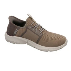 Skechers Herren Slipper Schuhe Ingram-Brackett Sneaker Slip-Ons Freizeit Synthetik Uni Slip-On-Sneaker - Beige -Weiche Schuhe 29704316 06