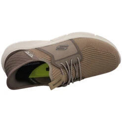 Skechers Herren Slipper Schuhe Ingram-Brackett Sneaker Slip-Ons Freizeit Synthetik Uni Slip-On-Sneaker - Beige -Weiche Schuhe 29704316 08