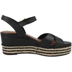 Tamaris 1-28001-20 Keilsandale Damen Keilsandaletten - Schwarz -Weiche Schuhe 30023904 03