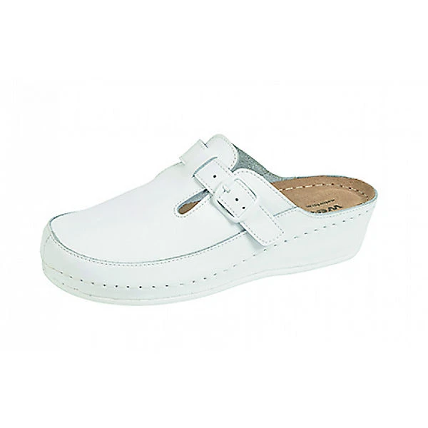 Damen Bio-Gesundheits-Clog Mit Pu-Keilsohle Clogs - Weiß 3 Damen Bio-Gesundheits-Clog Mit Pu-Keilsohle Clogs - Weiß